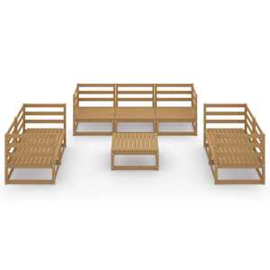 vidaXL Set Salotto da Giardino 8pz Marrone Ambra Legno Massello Pino