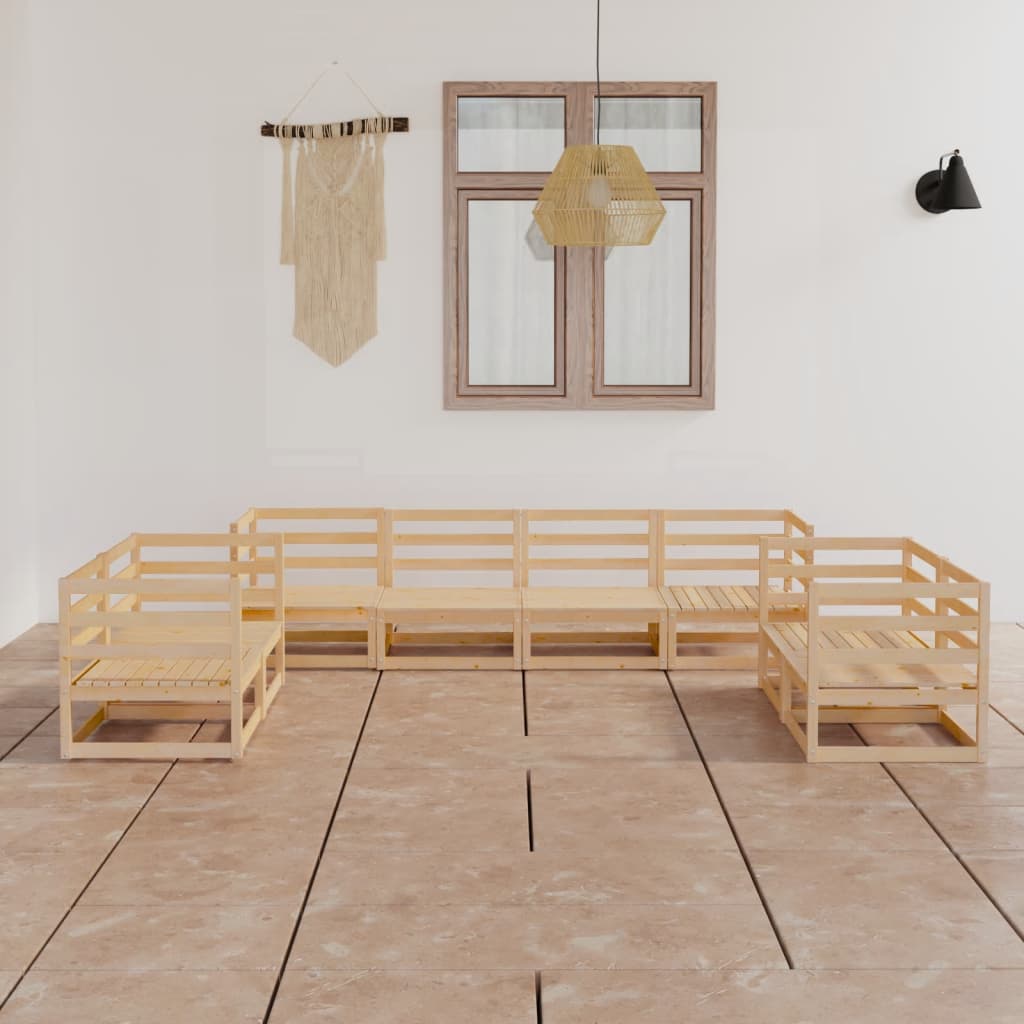 vida XL 8-tlg. Garten-Lounge-Set Massivholz Kiefer