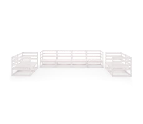 vidaXL Salon de jardin 8 pcs Blanc Bois de pin massif