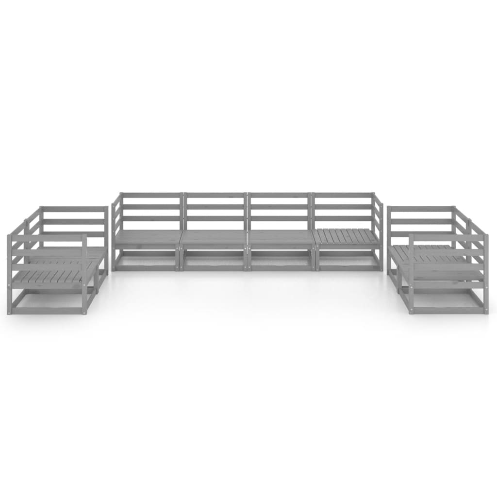 

vidaXL 8-delige Loungeset massief grenenhout grijs