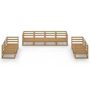 vidaXL Sodo poilsio baldų komplektas, 8 dalių, rudas, pu&scaron;ies masyvas