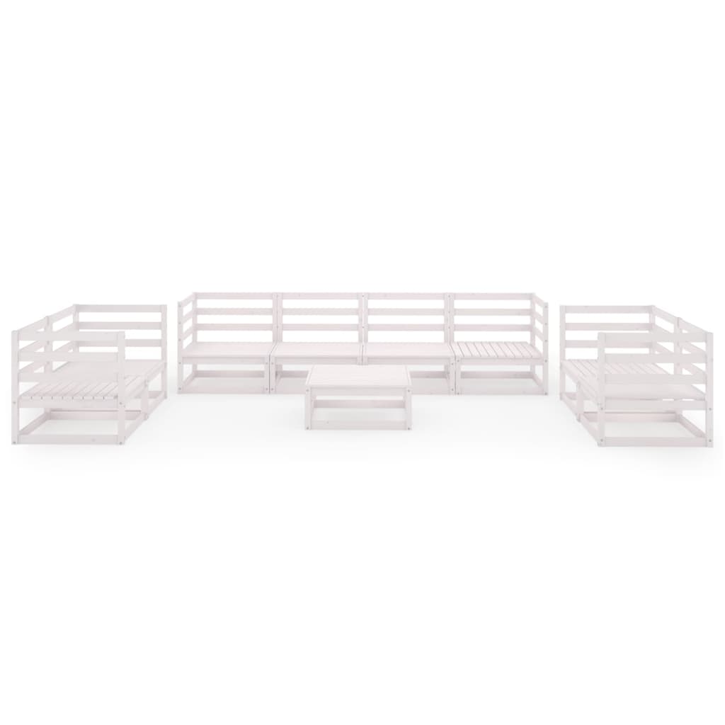 

vidaXL 9-delige Loungeset massief grenenhout wit
