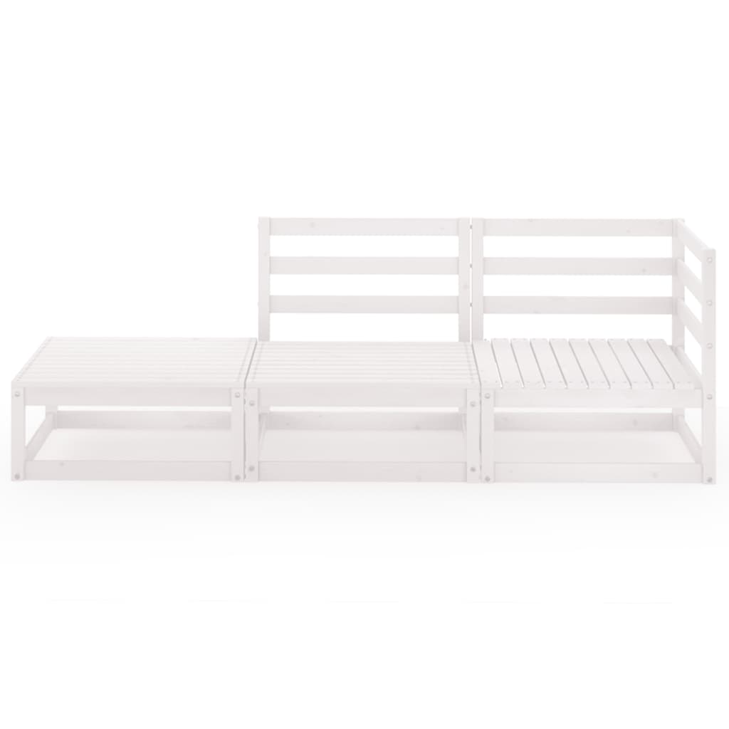 

vidaXL 3-delige Loungeset massief grenenhout wit