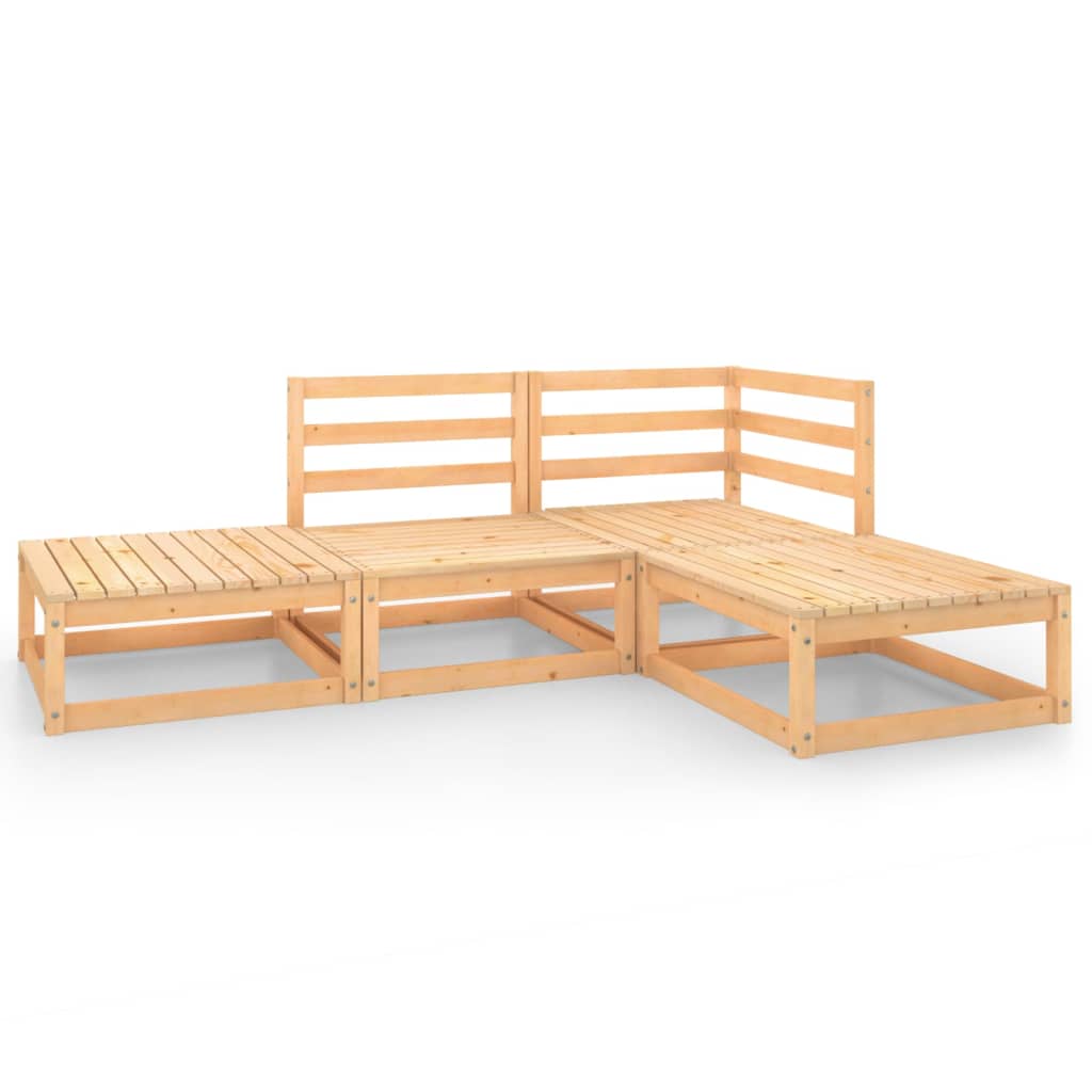 vidaXL 4-delige Loungeset massief grenenhout