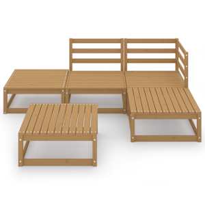 vidaXL 5-tlg. Garten-Lounge-Set Honigbraun Massivholz Kiefer