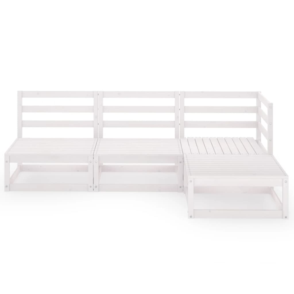 

vidaXL 4-delige Loungeset massief grenenhout wit