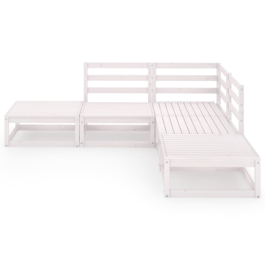 Ogrodowy zestaw wypoczynkowy - Sofa środkowa/narożna, Podnóżek (70x70x67cm, biały)