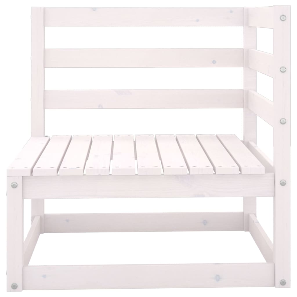 Ogrodowy zestaw wypoczynkowy - Sofa środkowa/narożna, Podnóżek (70x70x67cm, biały)