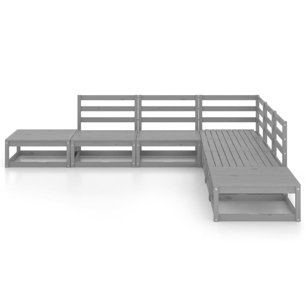 

vidaXL 7-delige Loungeset massief grenenhout grijs