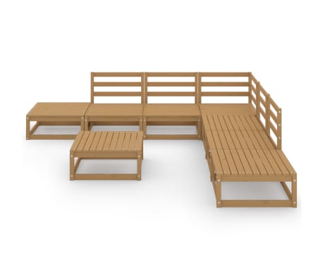 vidaXL Sodo poilsio baldų komplektas, 8 dalių, medaus rudas, pu&scaron;is