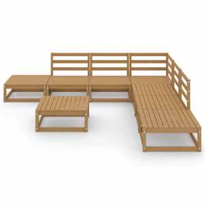 vidaXL Sodo poilsio baldų komplektas, 8 dalių, medaus rudas, pu&scaron;is