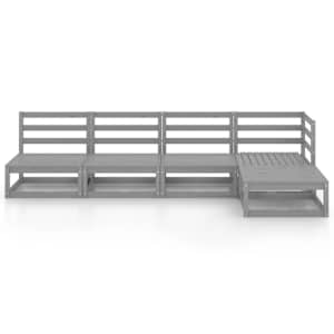 vidaXL 5-tlg. Garten-Lounge-Set Grau Massivholz Kiefer