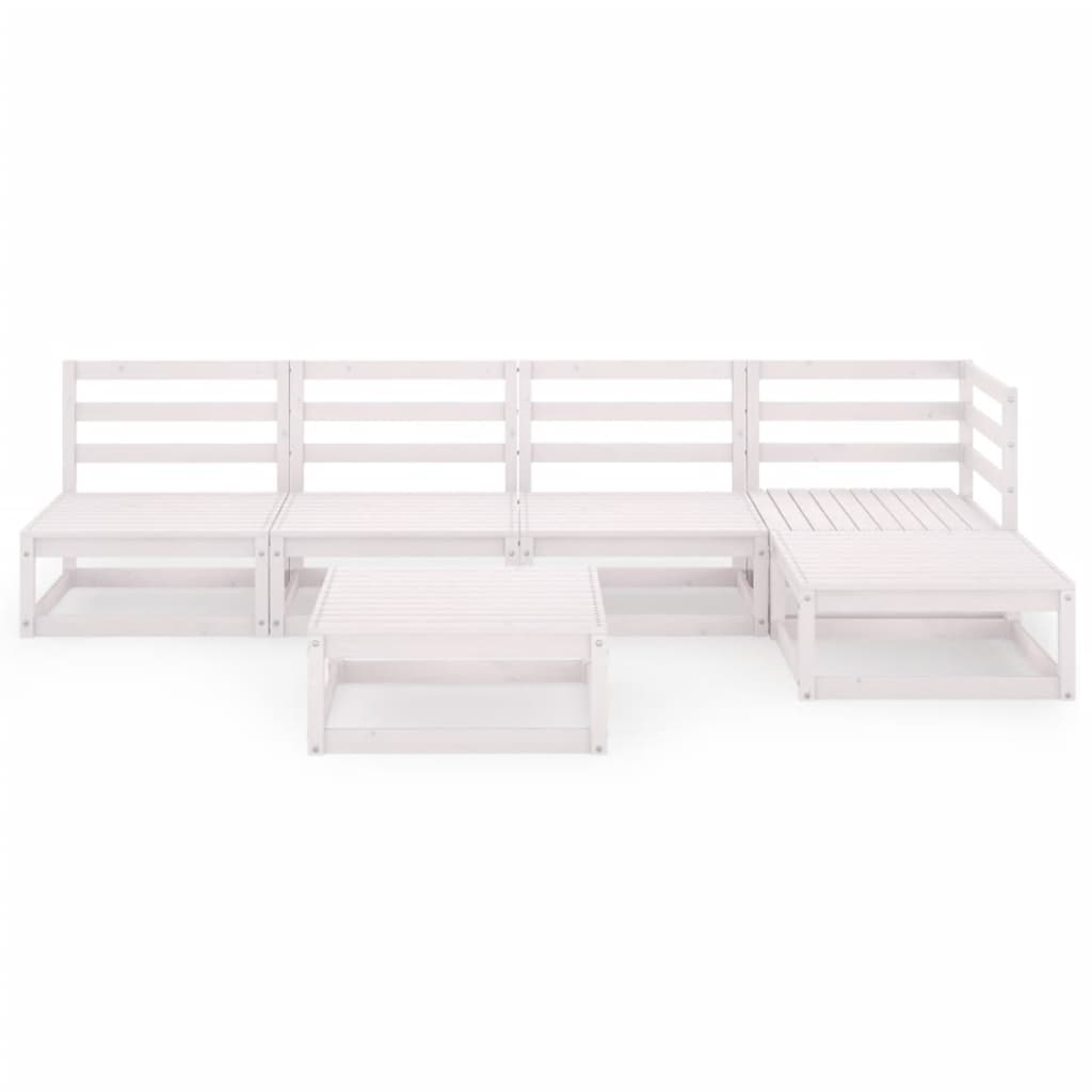 

vidaXL 6-delige Loungeset massief grenenhout wit