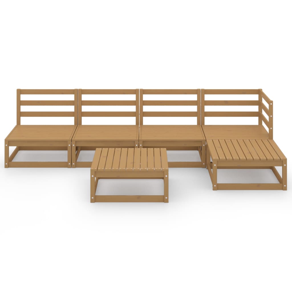 

vidaXL 6-delige Loungeset massief grenenhout honingbruin
