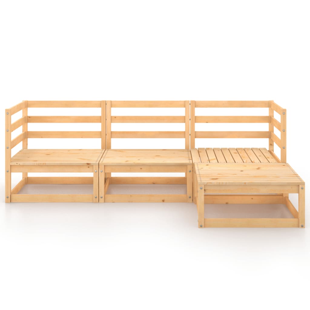 vidaXL 4-delige Loungeset massief grenenhout afbeelding