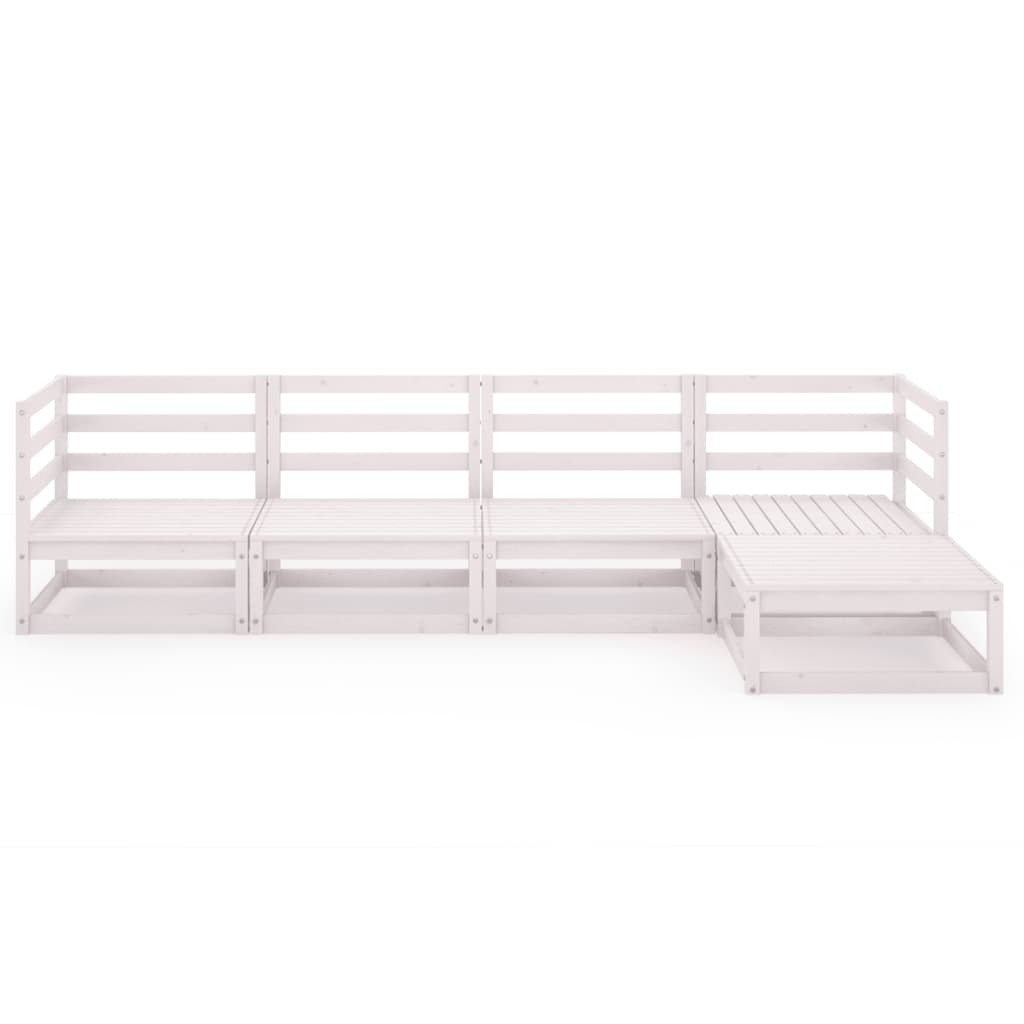 

vidaXL 5-delige Loungeset massief grenenhout wit