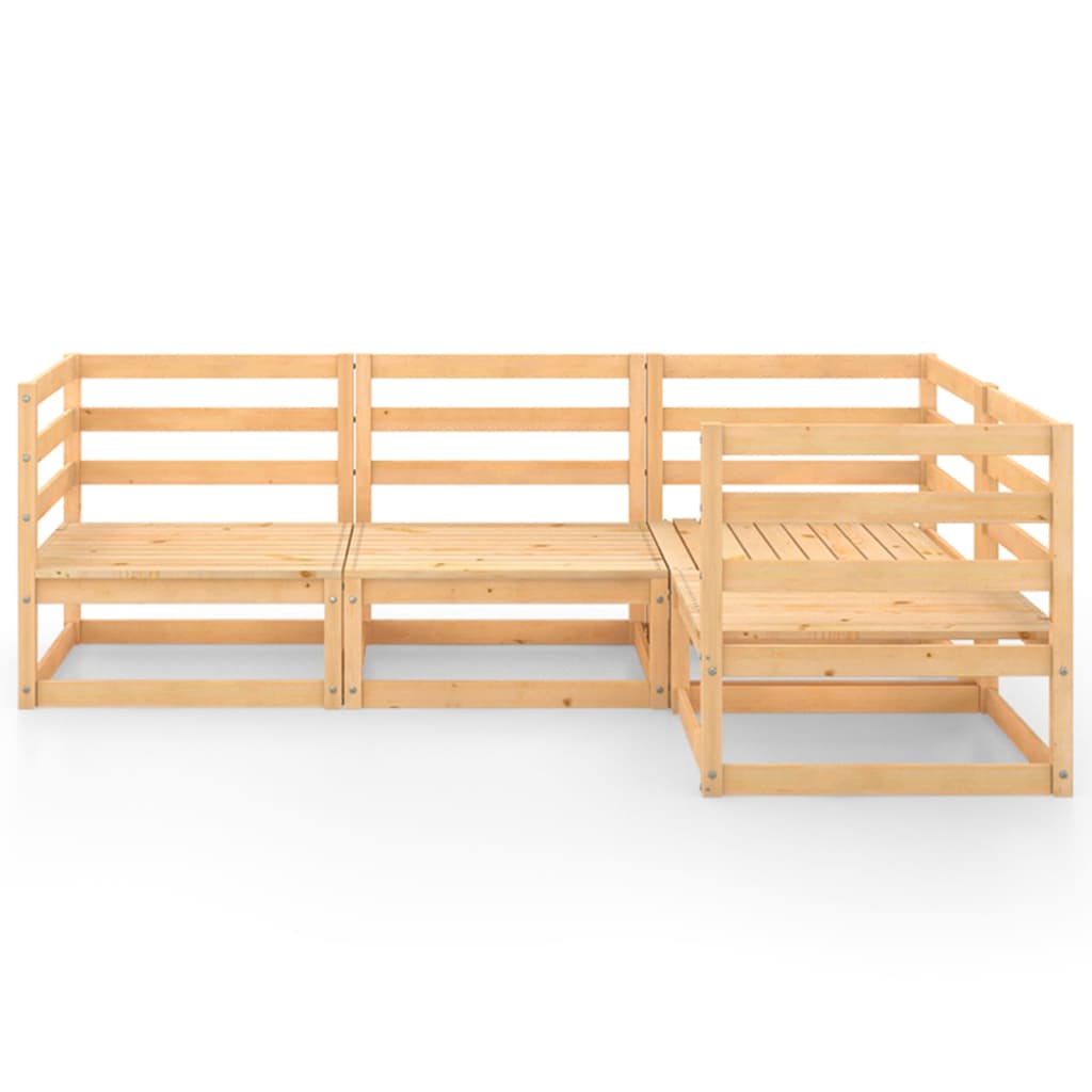vidaXL 4-delige Loungeset massief grenenhout afbeelding