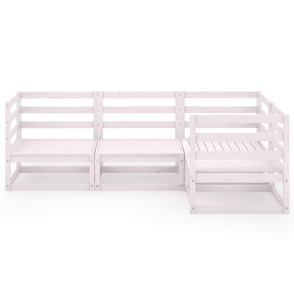 

vidaXL 4-delige Loungeset massief grenenhout wit