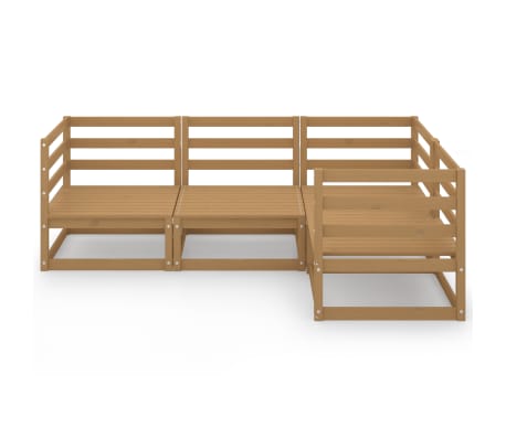 vidaXL Sodo poilsio baldų komplektas, 4 dalių, medaus rudas, pu&scaron;is