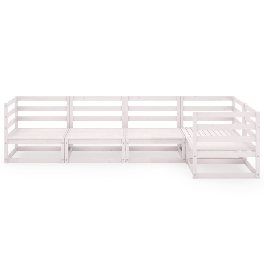 

vidaXL 5-delige Loungeset massief grenenhout wit