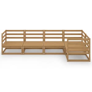 vidaXL Sodo poilsio baldų komplektas, 5 dalių, medaus rudas, pu&scaron;is