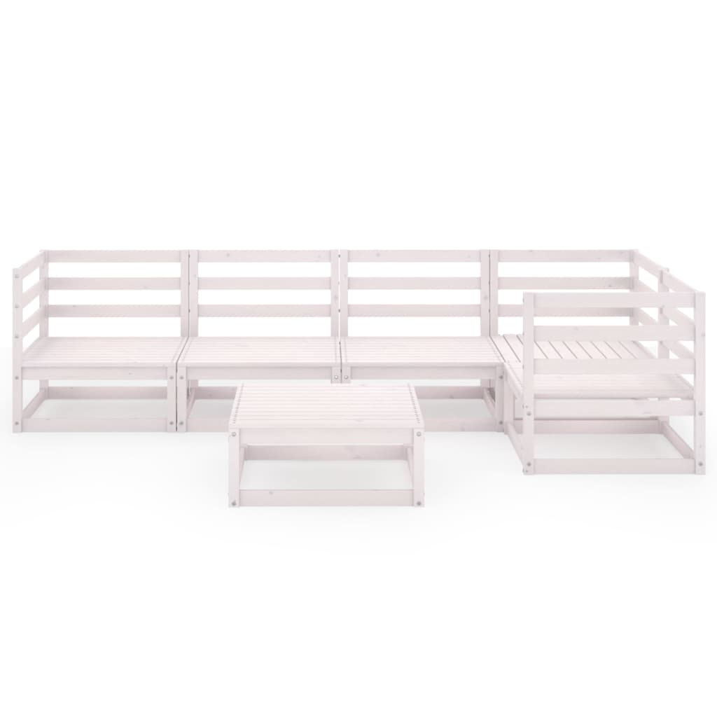 

vidaXL 6-delige Loungeset massief grenenhout wit
