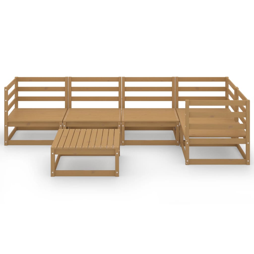 

vidaXL 6-delige Loungeset massief grenenhout honingbruin