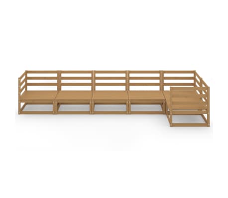 vidaXL Sodo poilsio baldų komplektas, 6 dalių, medaus rudas, pu&scaron;is