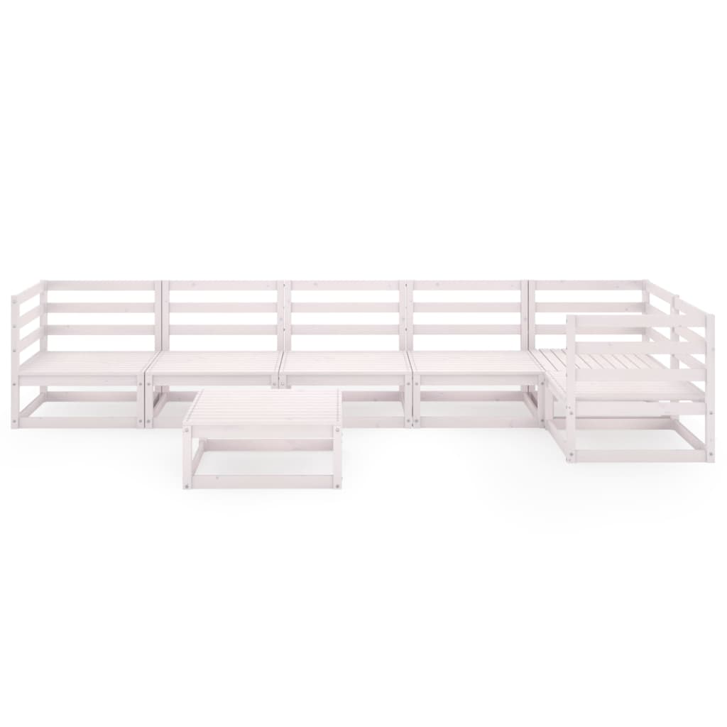 

vidaXL 7-delige Loungeset massief grenenhout wit