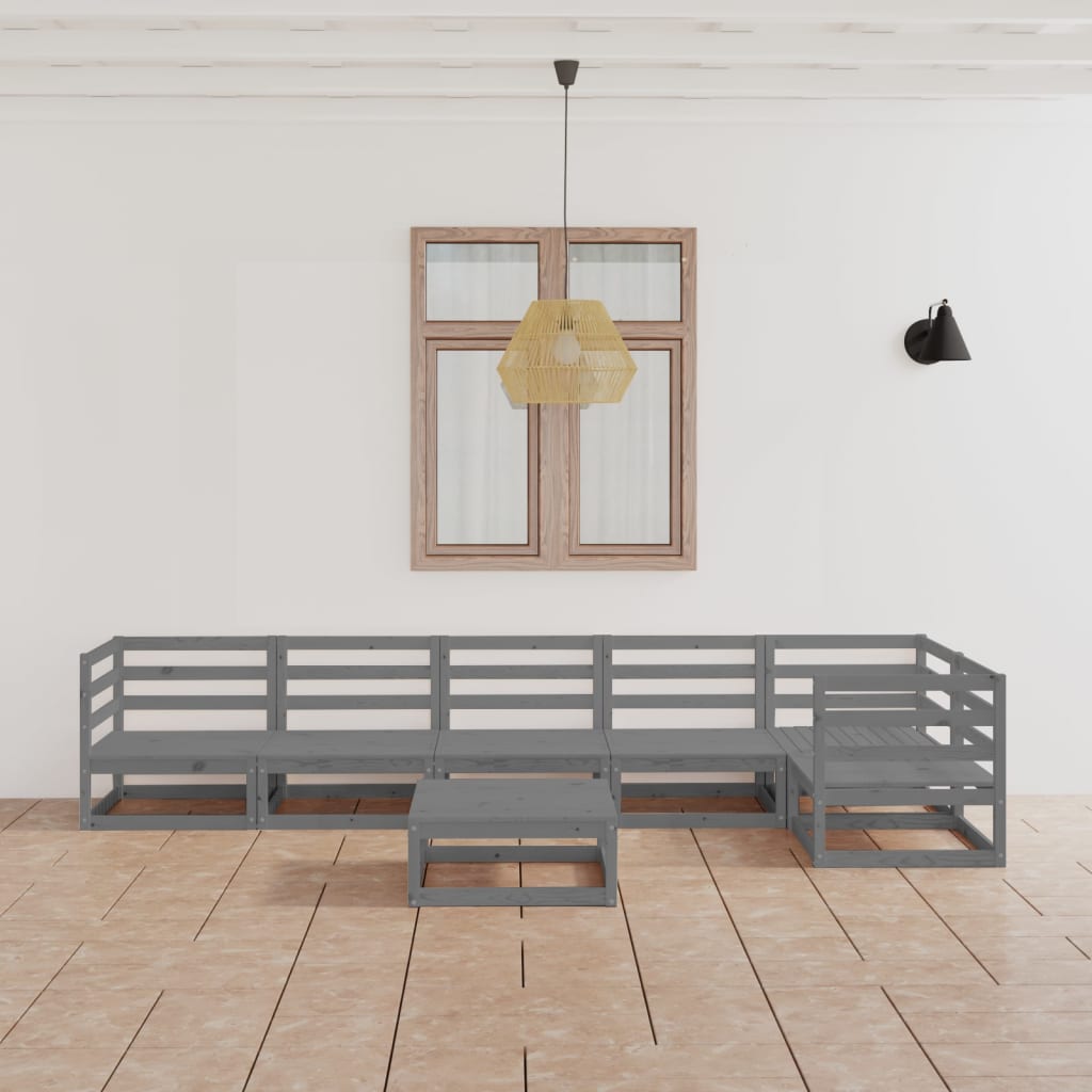 Ogród Sofa Narożna i Środkowa + Stół (Szary, 70x70x67 cm)