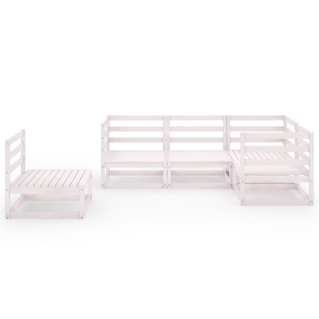

vidaXL 5-delige Loungeset massief grenenhout wit