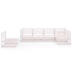 vidaXL Salon de jardin 6 pcs blanc bois de pin massif