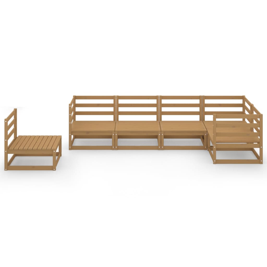

vidaXL 6-delige Loungeset massief grenenhout honingbruin
