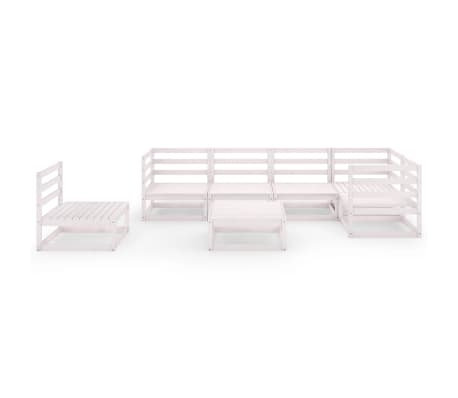 vidaXL 7-tlg. Garten-Lounge-Set Wei&szlig; Massivholz Kiefer