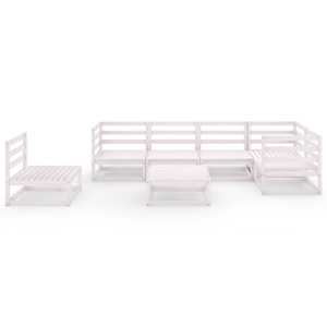 vidaXL 7-tlg. Garten-Lounge-Set Wei&szlig; Massivholz Kiefer