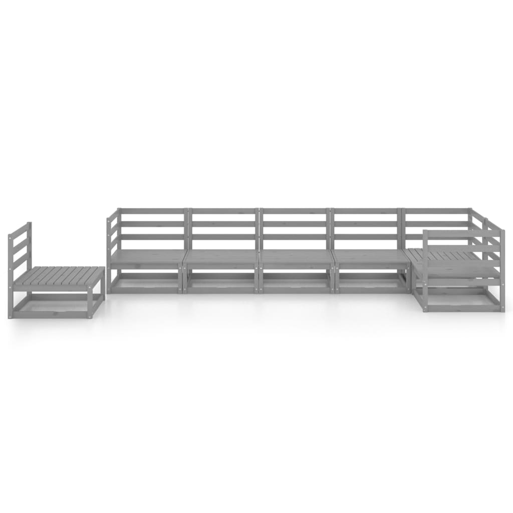 

vidaXL 7-delige Loungeset massief grenenhout grijs