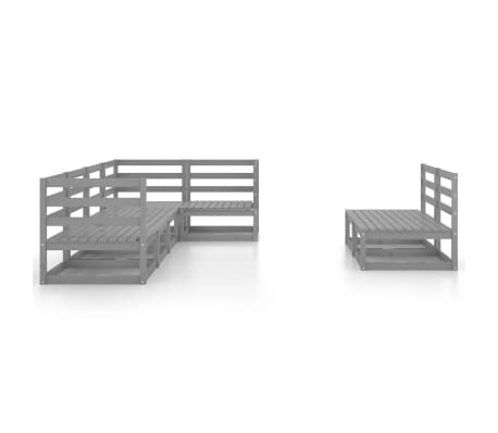 vidaXL Sodo poilsio baldų komplektas, 7 dalių, pilkas, pu&scaron;ies masyvas