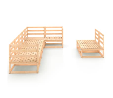 vidaXL Sodo poilsio baldų komplektas, 8 dalių, pu&scaron;ies medienos masyvas