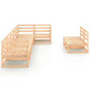 vidaXL Sodo poilsio baldų komplektas, 8 dalių, pu&scaron;ies medienos masyvas