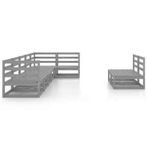 vidaXL Sodo poilsio baldų komplektas, 8 dalių, pilkas, pu&scaron;ies masyvas