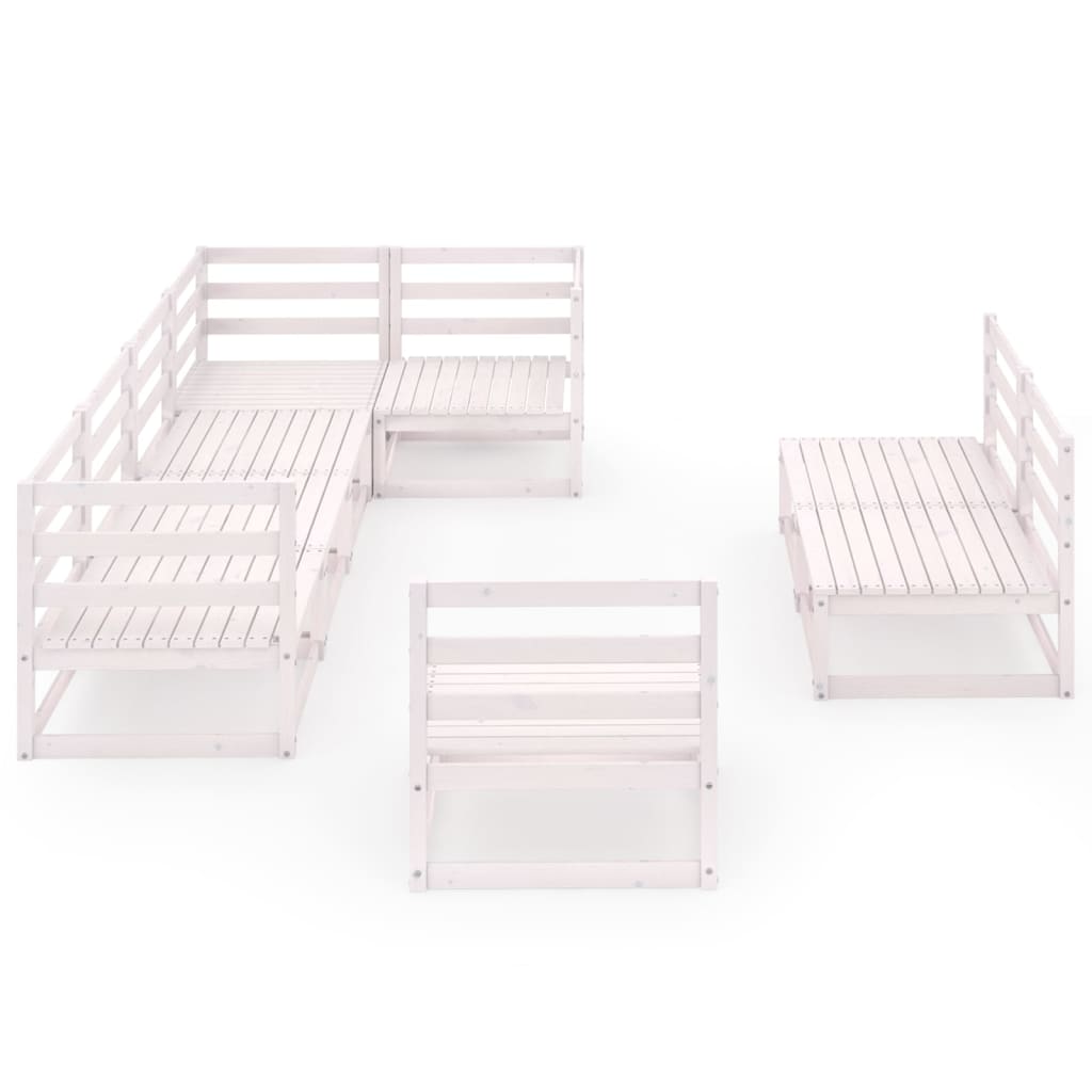 

vidaXL 8-delige Loungeset massief grenenhout wit