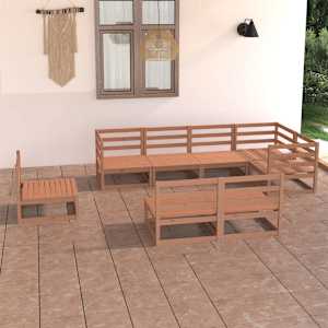 8dílná zahradní sedací souprava medově hnědá masivní borovice - obrázek 1