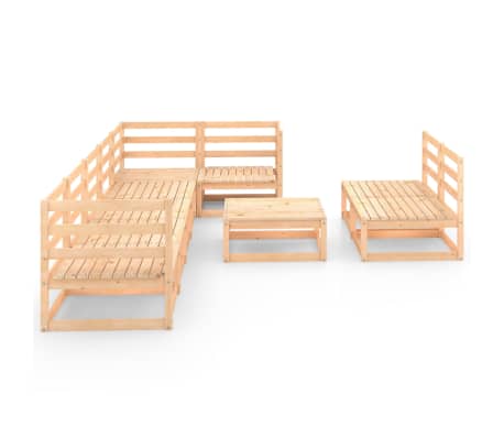 vidaXL Sodo poilsio baldų komplektas, 9 dalių, pu&scaron;ies medienos masyvas