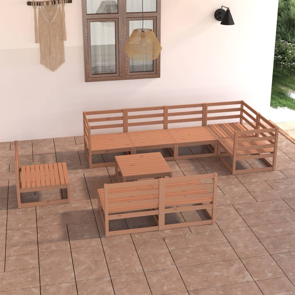 vidaXL 9-tlg. Garten-Lounge-Set Honigbraun Massivholz Kiefer