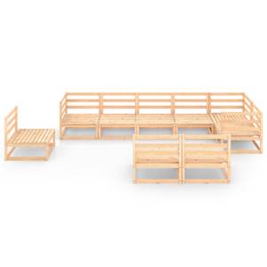 vidaXL Sodo poilsio baldų komplektas, 9 dalių, pu&scaron;ies medienos masyvas