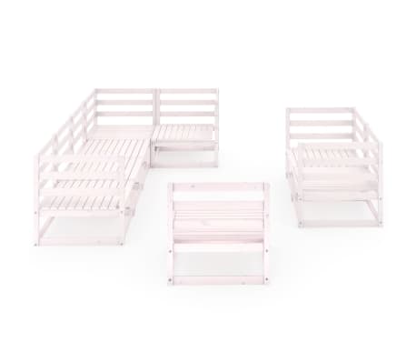 vidaXL 9-cz. zestaw mebli wypoczynkowych do ogrodu, biały, sosnowy