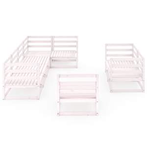 vidaXL 9-cz. zestaw mebli wypoczynkowych do ogrodu, biały, sosnowy