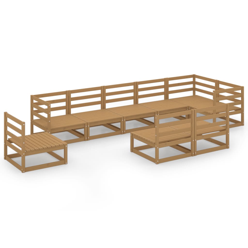 Thumbnail - vidaXL 9-tlg. Garten Lounge Set Honigbraun Massivholz Kiefer