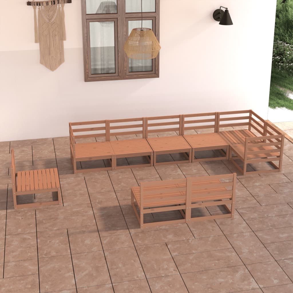 vidaXL 9-tlg. Garten Lounge Set Honigbraun Massivholz Kiefer