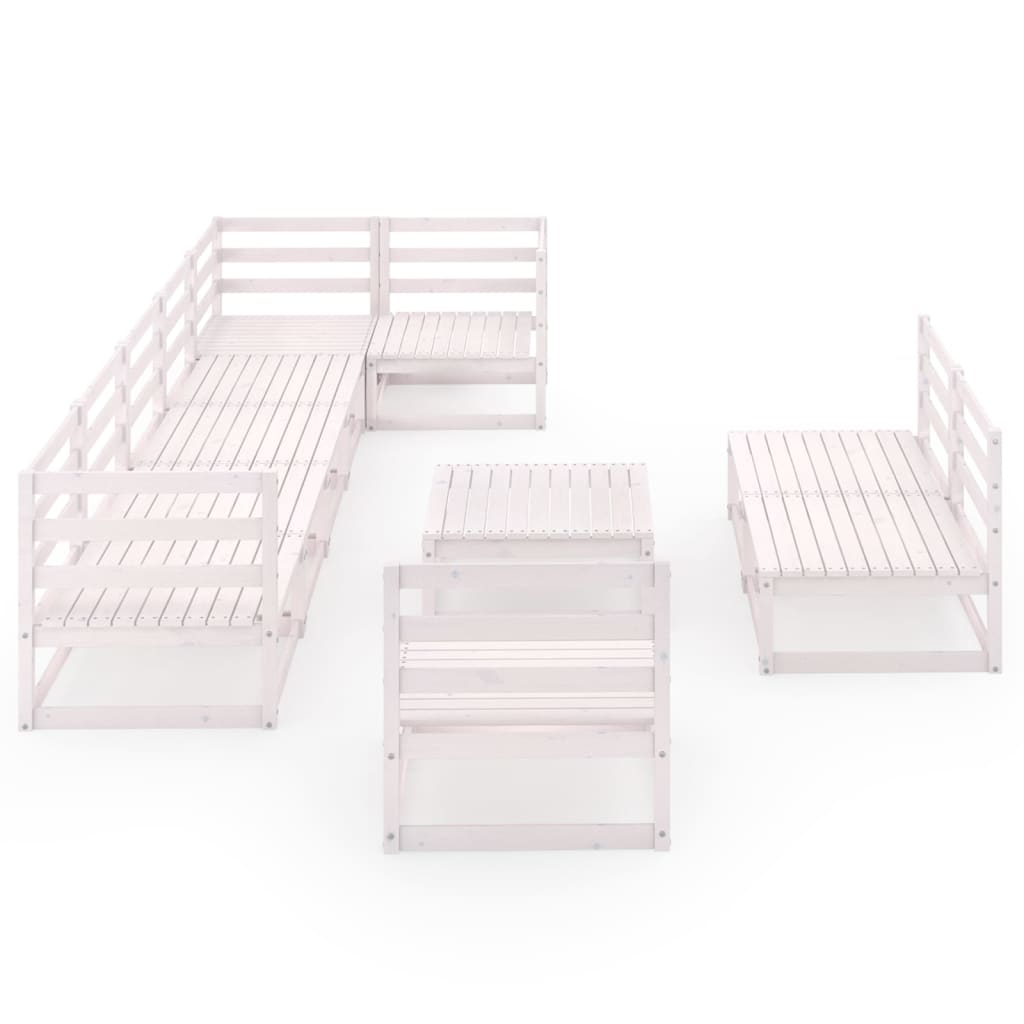 

vidaXL 10-delige Loungeset massief grenenhout wit